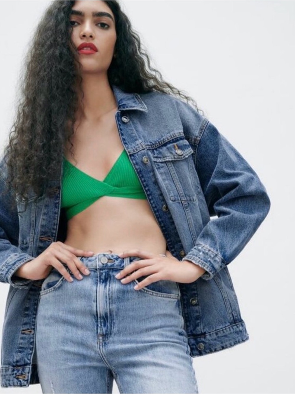 NWT Zara Denim Oversized Jacket - Picture 1 of 7